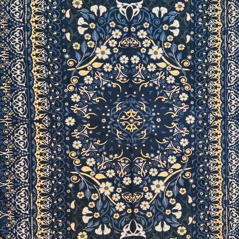 رومیزی طرح گل آبی سه متری
