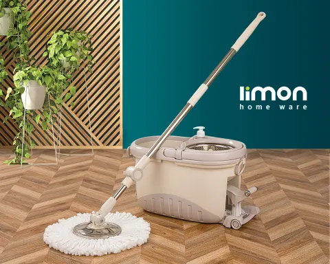 ست سطل و زمین شوی چرخشی لیمون