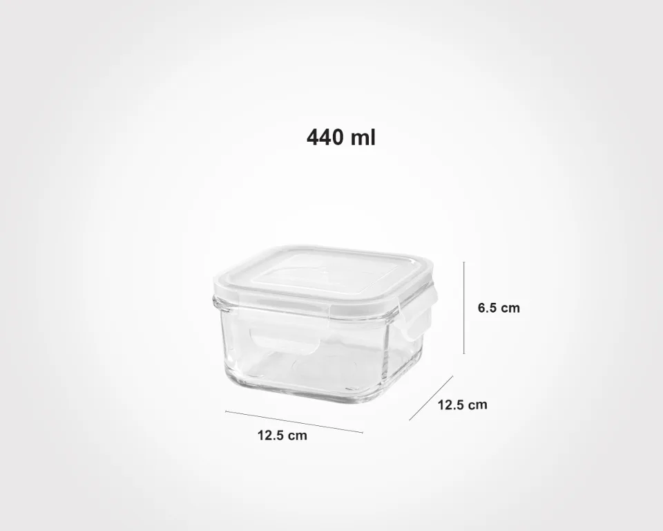 ست ظرف شیشه ای 6 پارچه مربع لیمون