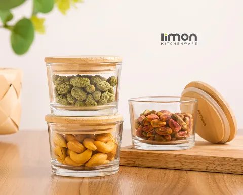 ظرف شیشه ای سه تیکه لیمون