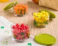 ظرف شیشه ای 190 گرد چاپدار لیمون