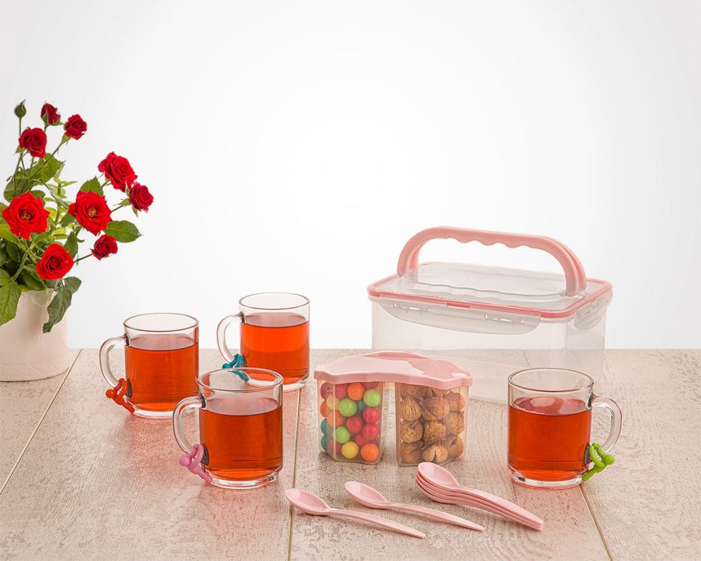 ست چای خوری 4 نفره دسته دار لیمون